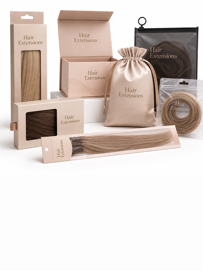 Private label hair extension packaging collection