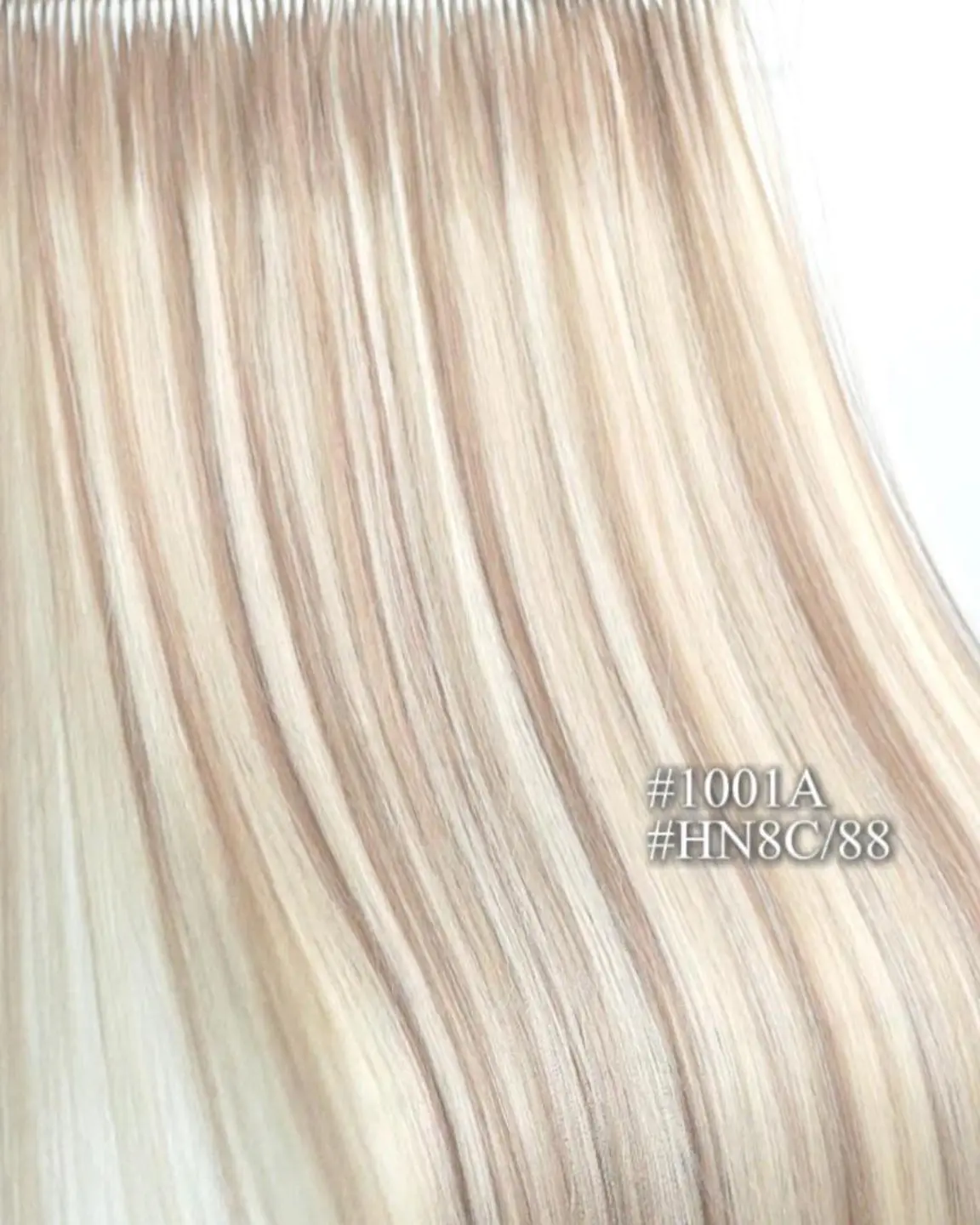 Blonde extension color close-up
